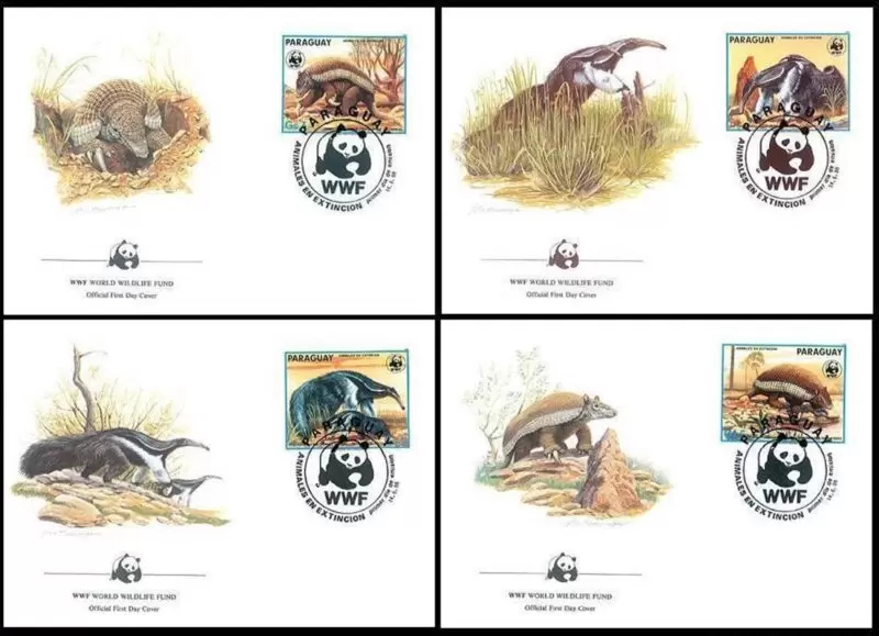 Paraguay year 1988 WWF Ant eating Giants FDC set