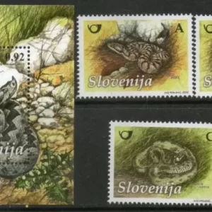 Slovenia year 2010 stamps Fauna - Snakes Vipera aspis Reptiles full set