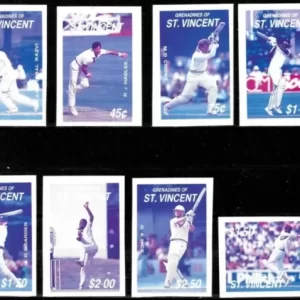 St. Vincent year 1982 stamps Cricket players Imperforated