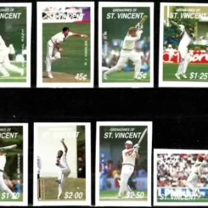 St. Vincent year 1982 stamps Cricket players Imperforated full set