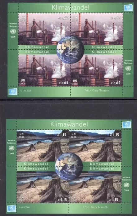 UN Vienna year 2008 Nature Climate change stamps