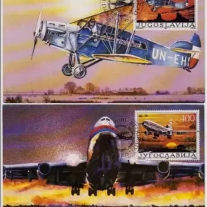 Yugoslavia 1987 Aircraft – Airmail Maxi cards