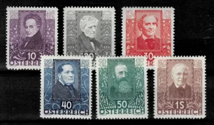 Austria stamps year 1931 stamps Austrian Poets MLH complete set