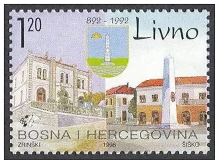 Bosnia year 1998 stamps - Croatian Medieval Towns Livno