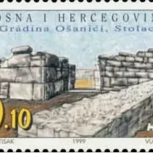 Bosnia Mostar 1999 Archeological Treasure Ošanići Stolac postage stamp