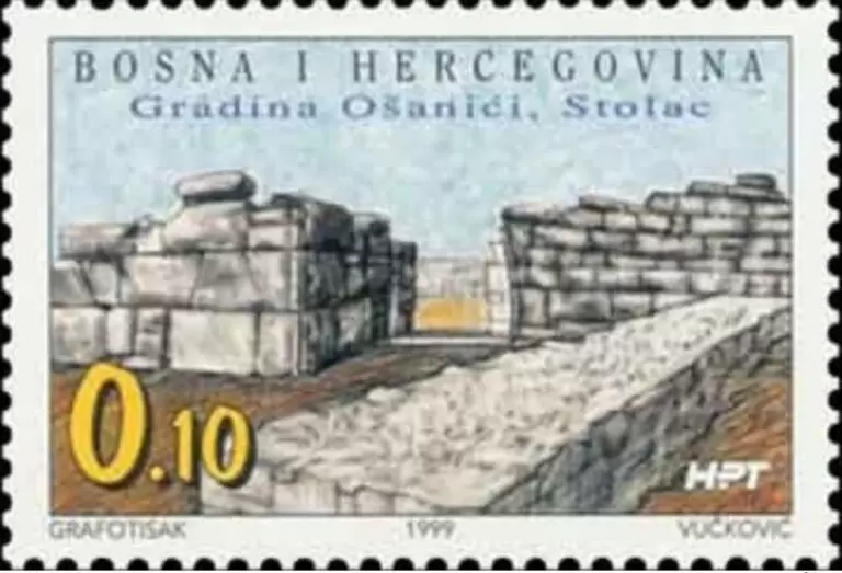 Bosnia Mostar 1999 Archeological Treasure Ošanići Stolac postage stamp