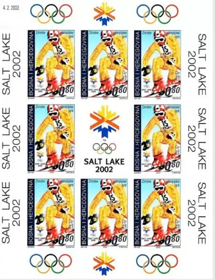 Bosnia stamps year 2002 - Winter Olympic Games Salt Lake City