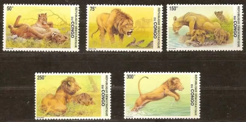 Congo / Kinshasa year 2002 stamps - WWF Lions set - MNH **