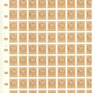 Germany Weimar Republic 1923 50k Mark full sheet MNH