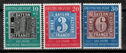 Germany year 1949 stamps Anniversary of the German Stamps set