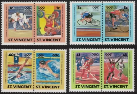 St. Vincent year 1984 stamps - Olympic Games Los Angeles Complete set