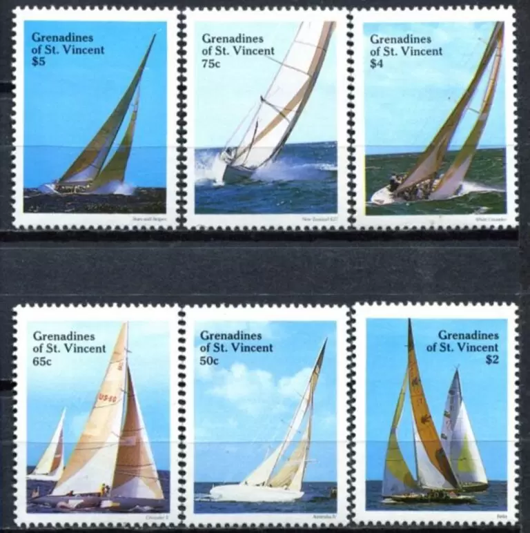 St. Vincent year 2009 Sailing America Cup Boats set