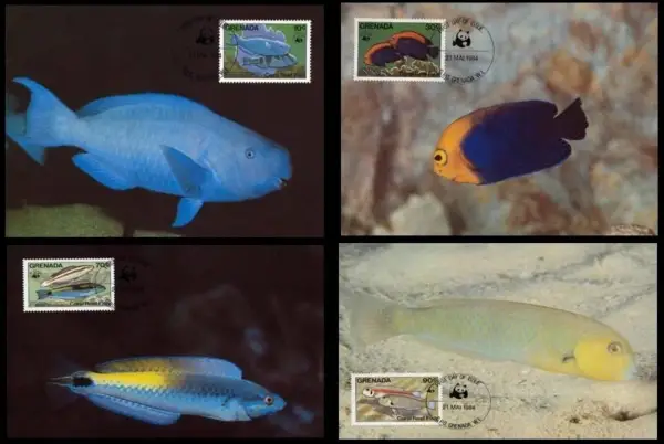 Grenada year 1984 WWF - Sea Coral Reef stamps set