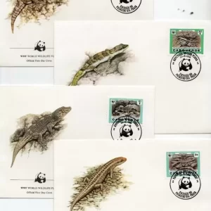 Cape Verde 1986 WWF Reptiles Desert Island Lizards FDC set