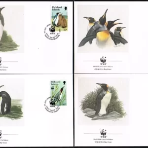 Falkland Islands year 1991 WWF - Penguins FDC set