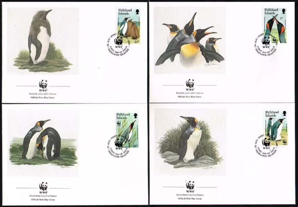 Falkland Islands year 1991 WWF - Penguins FDC set