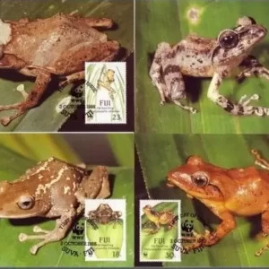 Fiji 1988 W.W.F. – Fauna Frogs Max cards set