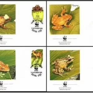 Fiji 1988 WWF – Fauna Frogs FDC set