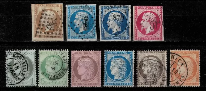 France year 1853/75 - Used lot of fine stamps