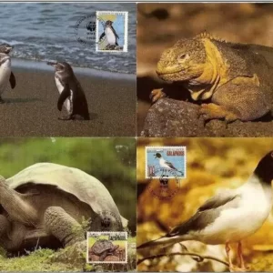 Galapagos Islands year 1991 WWF - Turtles, Penguins Max cards set