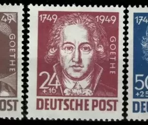 Germany - Soviet Zone 1949 Johann Wolfgang Goethe full set MNH