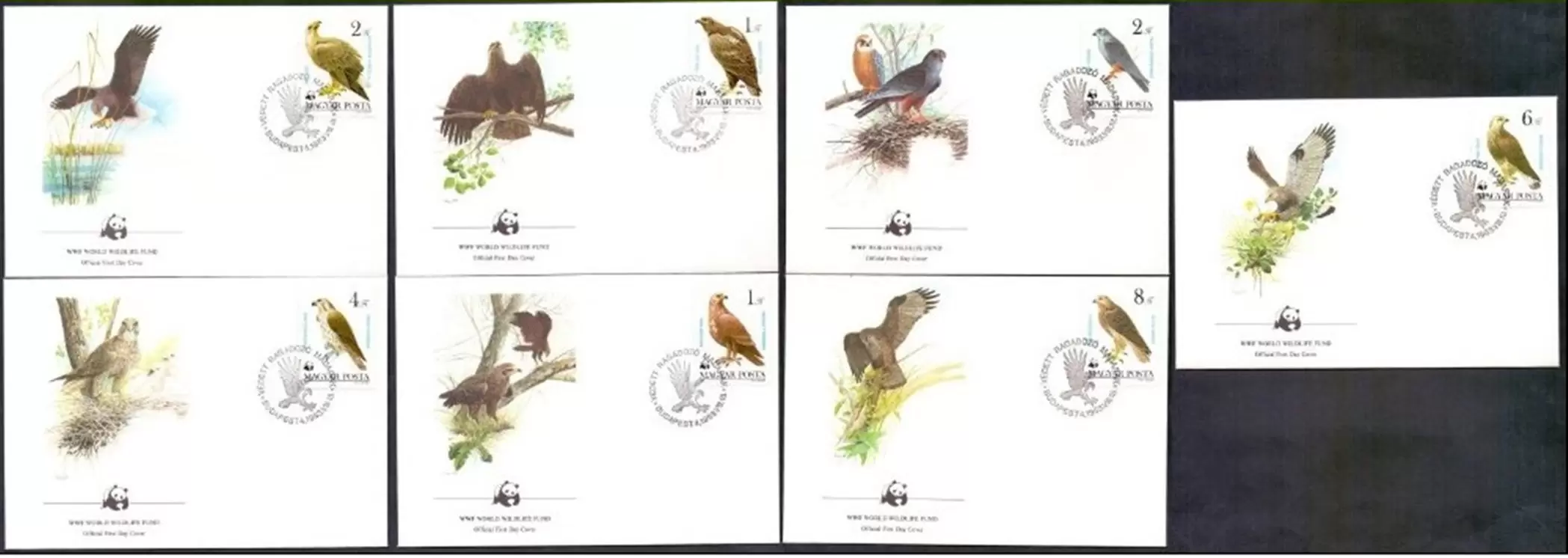 Hungary 1983 WWF Fauna / Birds of Prey FDC set