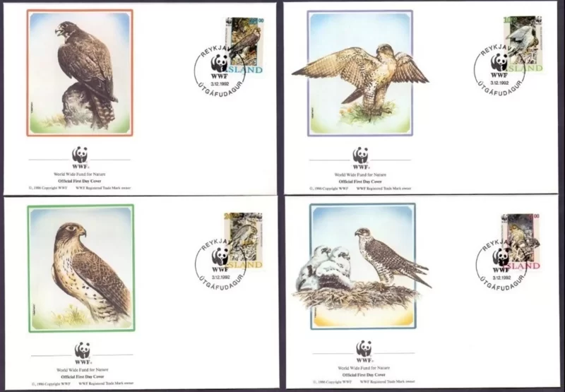 Island 1992 WWF Fauna / Birds of prey Falco Rusticolus Gyrfalcon FDC