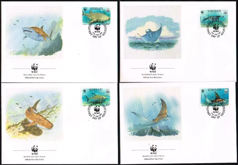 Kiribati year 1991 WWF Sea Fishes FDC set