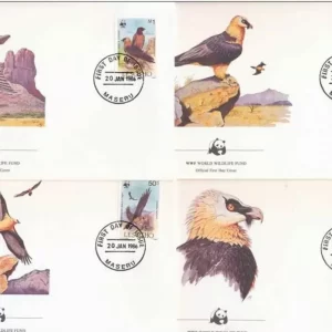 Lesotho 1986 WWF Fauna / Birds Bartgeier FDC set