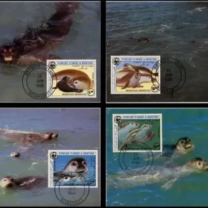 Mauritania 1986 WWF Sea Dogs MC stamps set