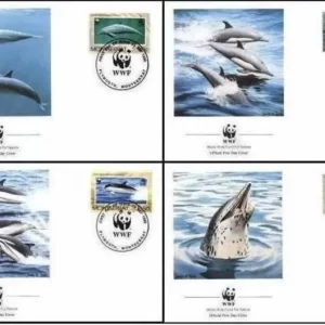 Montserrat year 1990 WWF Dolphins FDC set