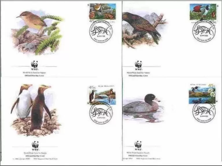 New Zealand 1993 WWF Fauna / Birds duck Penguin FDC set