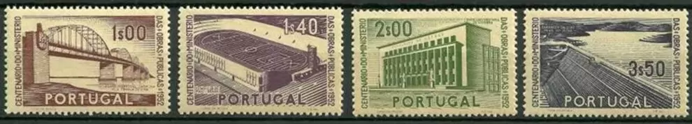 Portugal year 1952 stamps Architecture full Set - Ministry of Public Work