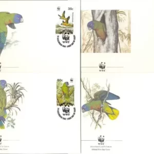 Saint Lucia 1987 WWF Fauna / Birds of prey / Parrots set FDC