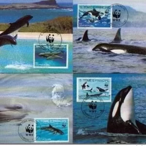 Sao Tome and Principe 1992 stamps – Sea life Orca Whales