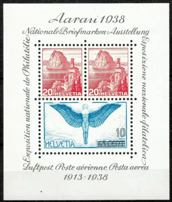 Switzerland 1938 Postage stamp exhibition Aarau p. 4 (complete edition) MNH**