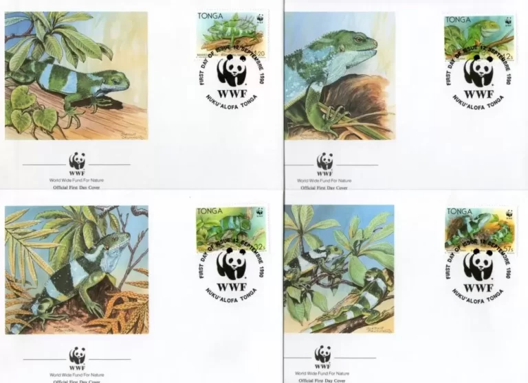 Tonga 1990 WWF Reptiles lizards FDC set