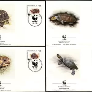 Venezuela year 1992 WWF Turtles Red footed tortoise FDC set