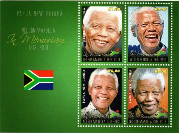 Papua New Guinea year 2014 stamps Nelson Mandela full set MNH