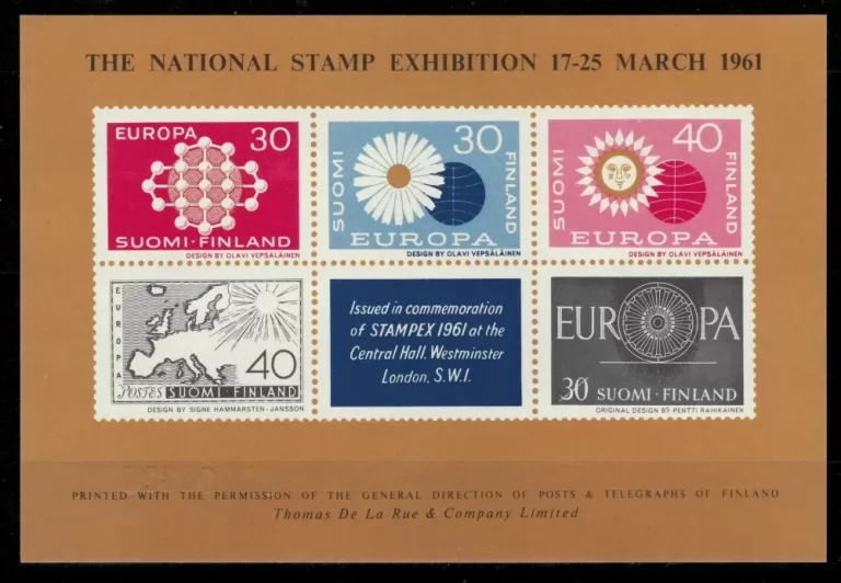 Finland stamps Europe CEPT year 1961 National Stamp Exhibition