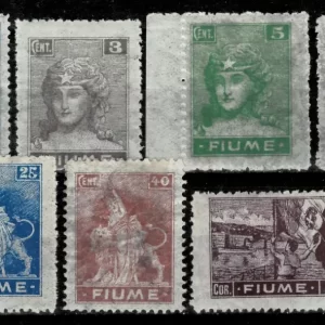 Fiume year 1919 stamps - Thin porous paper / Sas B32/B47 ☀ MH* lot