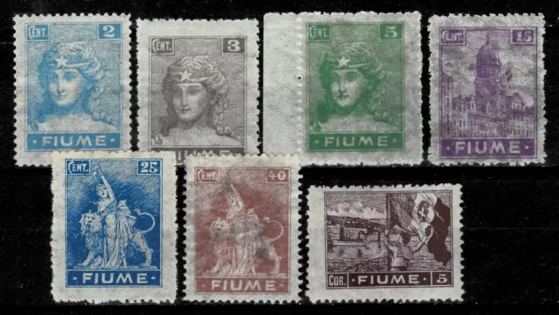 Fiume year 1919 stamps - Thin porous paper / Sas B32/B47 ☀ MH* lot