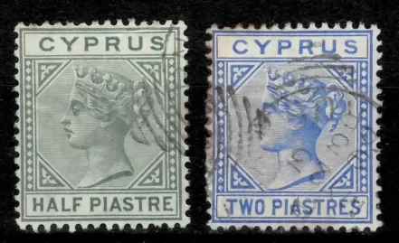 Great Britain Cyprus 1881 Queen Victoria stamps Used