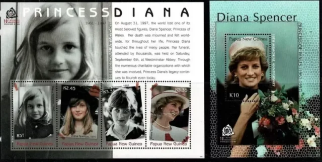 Papua New Guinea 2007 Princess Diana MSS MNH