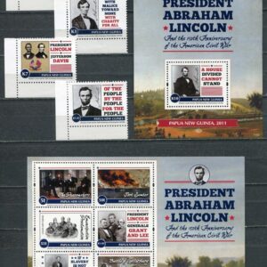 Papua New Guinea 2011 Abraham Lincoln Full stamps Set