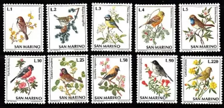 San Marino 1972 WWF Fauna / Birds postage stamps set