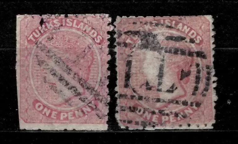 Turks Islands 1867/1873 Queen Victoria Used postage stamps