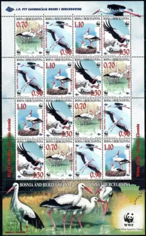 Bosnia postage stamps year 1998 birds - Fauna full set