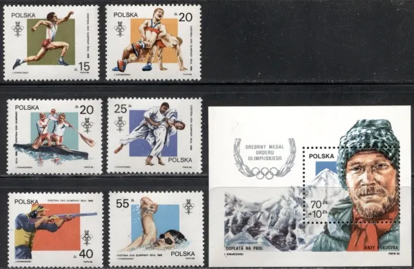 Poland 1988 Olympic Games stamps SEOUL Mint never hinged