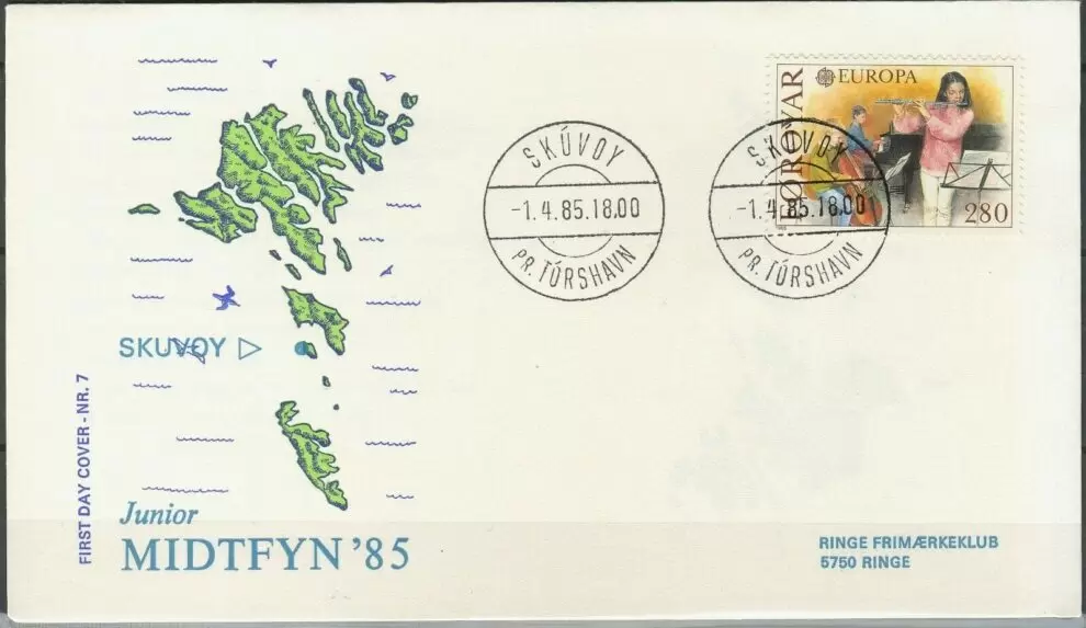 Faroe islands 1985 Music MiNr.116 Europa FDC - New